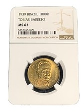 1939 1000 Réis Brasil Tobias Barreto NGC MS62, usado comprar usado  Enviando para Brazil