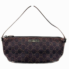 Bolsa de acessórios GUCCI GG lona preta prata autêntica comprar usado  Enviando para Brazil