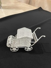 Carrinho de bebê miniatura de vime de metal para casa de bonecas escala 1:12 comprar usado  Enviando para Brazil