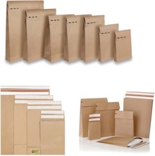 Sacos de papel marrom ecológico Kraft envio postal envelope auto-selo comprar usado  Enviando para Brazil