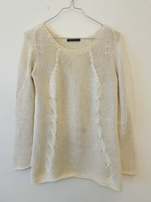 Pull blanc torsadé d'occasion  Paris-
