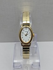 Timex Cavatina relógio de quartzo feminino oval tom dourado pulseira elástica novo vestido bateria comprar usado  Enviando para Brazil