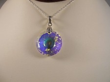 Italian 925 Silver Chain,Faceted Clear Crystal Sun Pendant Necklace  comprar usado  Enviando para Brazil