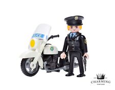 Estatuilla vintage de oficial de policía y motocicleta de Playmobil con juguete de armas, usado segunda mano  Embacar hacia Argentina