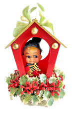 Vintage 1950 HONG KONG ~ Pequena PIXIE CUTIE em Casa de Plástico ~ Decoração ORNAMENTO, usado comprar usado  Enviando para Brazil