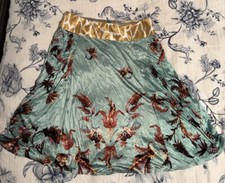 Saia CLASSE ROBERTO CAVALLI Y2K Aline estampa girafa bainha verde floral tamanho US6 comprar usado  Enviando para Brazil