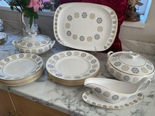 Vintage Inglês Bone China Spode Gótico Verde e Cinza Conjunto de Jantar com Borda Dourada comprar usado  Enviando para Brazil