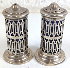 Agitadores antigos de prata esterlina art déco de sal e pimenta - Birmingham - 36,9 g comprar usado  Enviando para Brazil