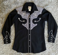 Camisa ocidental bordada vintage H BAR C CHEYENNE pérola estalo 15 1/2 M masculina RARA comprar usado  Enviando para Brazil