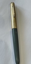 Caneta-tinteiro vintage Parker 51 cinza pomba 14k nova na caixa tampa dourada 12 quilates R comprar usado  Enviando para Brazil