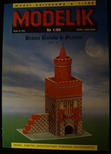 Modelik -1/00 Brama miejska Gryfina (Griffhagen) koło Szczecina Kartonowy model 1:100 na sprzedaż  Wysyłka do Poland