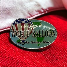 Broche de lapela esmaltada lembrança World Balloon Hot Air Rides mapa vermelho branco e azul 1,5” comprar usado  Enviando para Brazil
