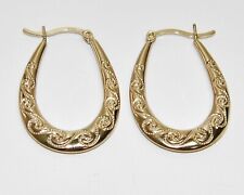 BRINCOS DE ARGOLA OVAL CRIOULO ESTAMPADOS FEMININOS DE OURO AMARELO E PRATA 9 QUILATES comprar usado  Enviando para Brazil