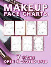 MAKEUP FACE CHARTS: 7 Different Faces with Open and Closed Eyes: Face Chart ... comprar usado  Enviando para Brazil