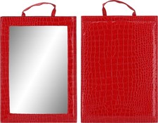 Lustro lusterko z rączką eco skóra czerwona do salonu fryzjerskiego na sprzedaż  PL