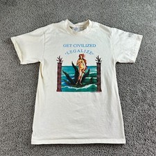 Usado, Camisa masculina vintage maconha legalize it bege médio Vênus meia prateleira casual anos 90 comprar usado  Enviando para Brazil