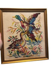 Vintage framed needlepoint for sale  Saint Petersburg
