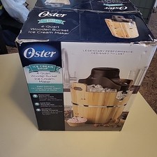 Máquina de sorvete Oster balde de madeira 4 quartos loja de máquinas modelo FRSTIC-WDB LER comprar usado  Enviando para Brazil