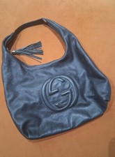 Bolsa de ombro Gucci Soho couro hobo preta couro pebbled borla Itália comprar usado  Enviando para Brazil