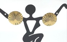 Brincos abobadados de ouro amarelo 18K com corte de diamante - 1,11 gramas comprar usado  Enviando para Brazil