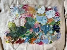 Paleta de pintura artista transparente, usada, pintura a óleo, texturizada contemporânea, decoração de parede comprar usado  Enviando para Brazil