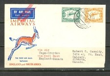 ÁFRICA DO SUL 27 DE JANEIRO DE 1932 CAPA/CROYDON FFC JUSQUA CORREIO PARA REINO UNIDO/CANADÁ comprar usado  Enviando para Brazil