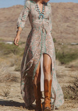 Bohemian print ausschnitt gebraucht kaufen  Mannheim