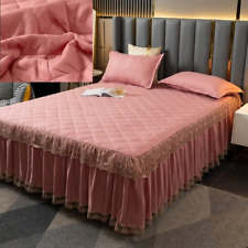 Lençóis de cama acolchoados saia de renda cor sólida colcha para casa lençóis capa de cama comprar usado  Enviando para Brazil