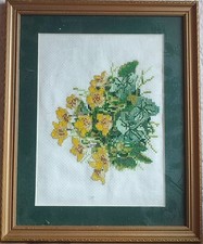 Framed floral embroidery for sale  OKEHAMPTON