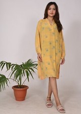 Vestido longo estampado floral de seda crepe para mulheres indianas feitas à mão vestido de festa comprar usado  Enviando para Brazil
