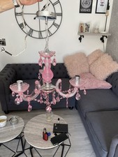 Pink chandelier for sale  WALTHAM CROSS