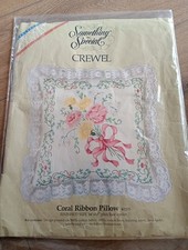 Floral crewel cushion for sale  IPSWICH