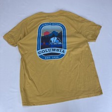 Camiseta masculina COLUMBIA amarela XXL dupla face gráfica gola redonda logotipo algodão, usado comprar usado Camiseta masculina COLUMBIA amarela XXL dupla face gráfica gola redonda logotipo algodão, usado comprar usado  Enviando para Brazil
