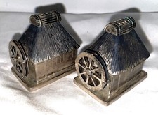 PAR VINTAGE de saleiro e pimenta japonês prata esterlina 'old mill' comprar usado  Enviando para Brazil