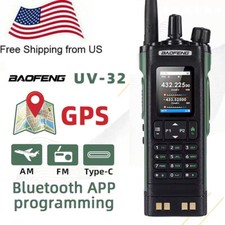 Rádio amador BAOFENG UV-32 10W programação Bluetooth GPS multi banda walkie-talkie, usado comprar usado  Enviando para Brazil
