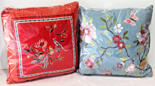 Almofada chinesa de seda bordada à mão Morgan & Finch flor borboleta muito bom estado usado, usado comprar usado  Enviando para Brazil