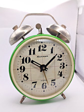 Relógio de mesa vintage década de 1960 despertador JANTAR corda soviético URSS verde comprar usado  Enviando para Brazil