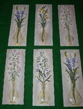 6 JARDIM FLORAL 3-D VINTAGE em VASOS AZULEJOS PLACA DE PAREDE - EA. RESINA 8,5"X3" comprar usado 6 JARDIM FLORAL 3-D VINTAGE em VASOS AZULEJOS PLACA DE PAREDE - EA. RESINA 8,5"X3" comprar usado  Enviando para Brazil
