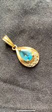 Diamond pendant blue for sale  MANCHESTER