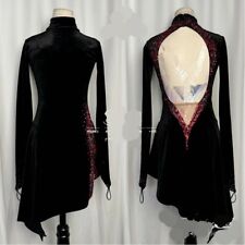 Vestido de patinação artística feminino vestidos de patinação no gelo preto personalizado comprar usado  Enviando para Brazil