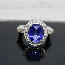 Solitario Art Déco Tanzanite Anello Per Sposa Regalo Solido 925 Argento Sterling comprar usado  Enviando para Brazil
