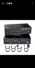 Switch 8K HDMI KVM 2 monitores 2 computadores 8K@60Hz 4K@144Hz, MLEEDA USB 3.0 Du..., usado comprar usado  Enviando para Brazil