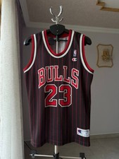 CAMISETA CHICAGO BULLS NBA LISTRA DE GIZ PRETA VERMELHA CAMPEÃO MICHAEL JORDAN #23 MASCULINA L comprar usado  Enviando para Brazil