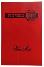 1982 Original LISTA DE VINHOS Menu RESTAURANTE DE DUAS RODAS Long Beach Califórnia, usado comprar usado  Enviando para Brazil