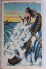 Canadá Ontário Cataratas do Niágara Lenda da Canoa Branca Cartão Postal Antigo Vintage Vista Cartão comprar usado  Enviando para Brazil