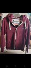 Burgundy superdry zip for sale  LONDON