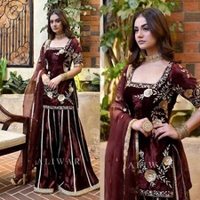 VESTIDO DE FESTA PAQUISTANÊS INDIANO SALWAR KAMEEZ DESIGNER DE CASAMENTO BOLLYWOOD NOVO VESTIDO comprar usado  Enviando para Brazil