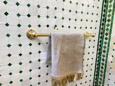 Rack para panela de latão não lacado, armazenamento e organização de cozinha rústica montada na parede comprar usado  Enviando para Brazil