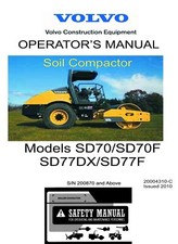 Manual de operadores de rolos compactadores Volvo SD70/SD70F/SD77DX/SD77F comprar usado  Enviando para Brazil