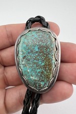 Gravata bolo vintage Navajo prata esterlina teia de aranha Royston turquesa estampada 52,3 g comprar usado  Enviando para Brazil